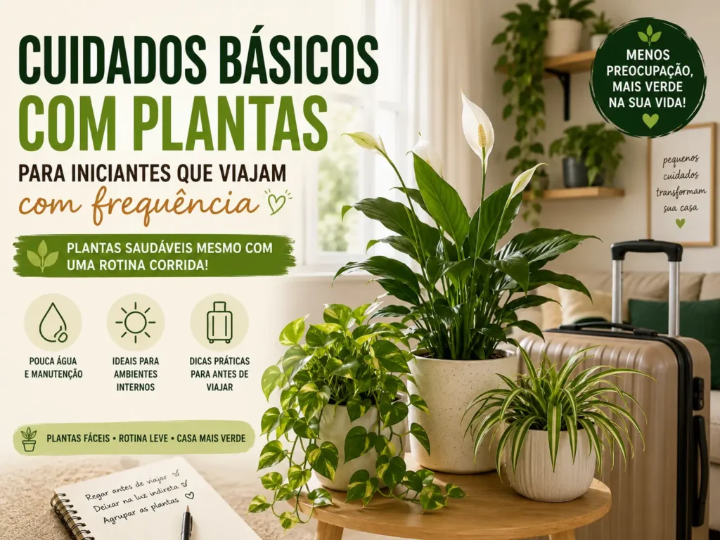 Cuidados básicos com plantas para iniciantes que viajam com frequência em ambiente interno aconchegante